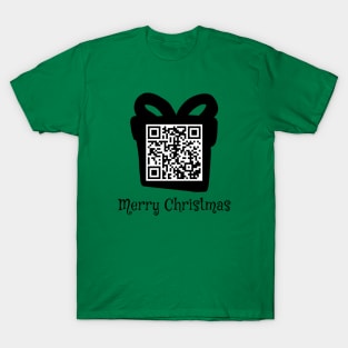 QR Rick Rolled - Christmas - Black T-Shirt